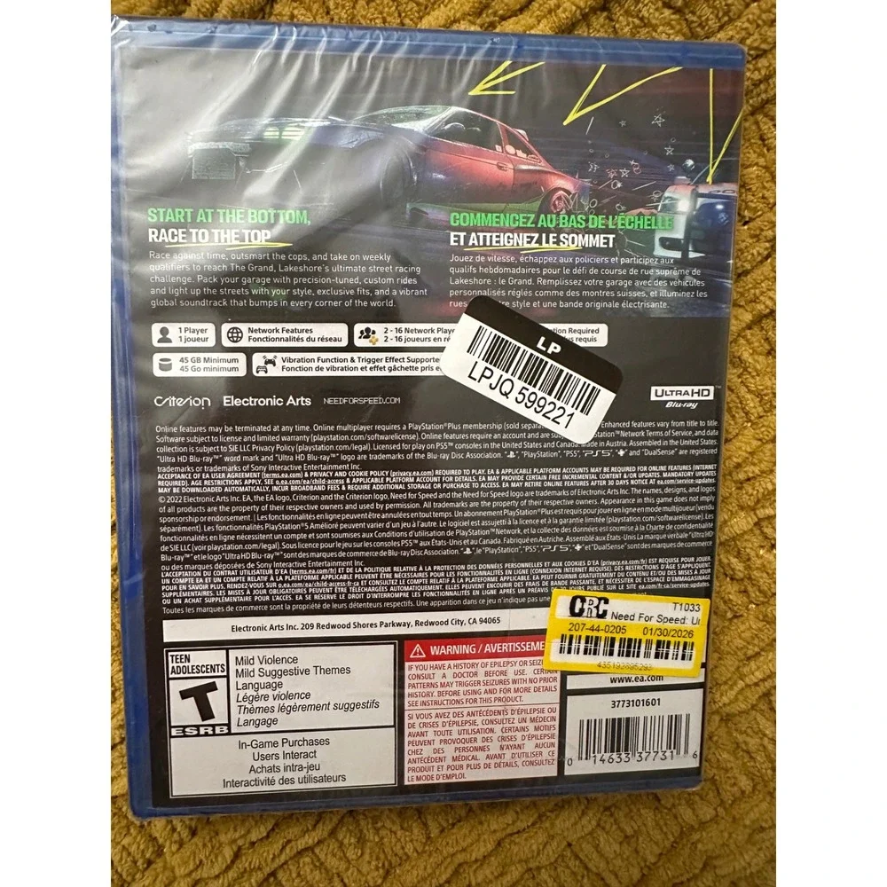 Electronic Arts Need for Speed Unbound PS5 One Size Multicolor New Racing Game